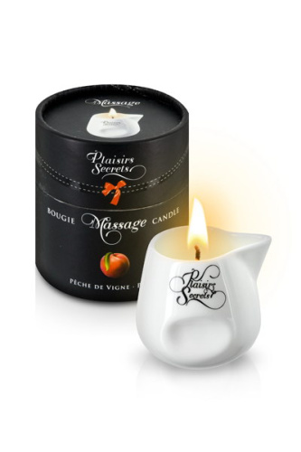 Plaisir Secret Массажная свеча с ароматом персика Massage Candle Peach, 80 мл