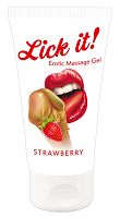 Съедобная смазка+массаж 3 в 1 " Клубника " Erotic Massage Gel Strawberry 50 мл