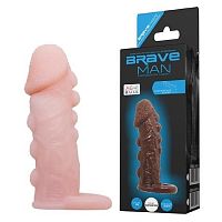 BAILE Насадка на пенис Brave Man-2 Коричневый BI-016012 