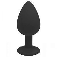 Мини-плаг черный с кристаллом цвета черный Rosebud M 008 RY