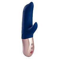 Вибратор вагинально-клиторальный "Dolly Bi", синий 