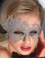 Серебрянная кружевная маска для глаз 