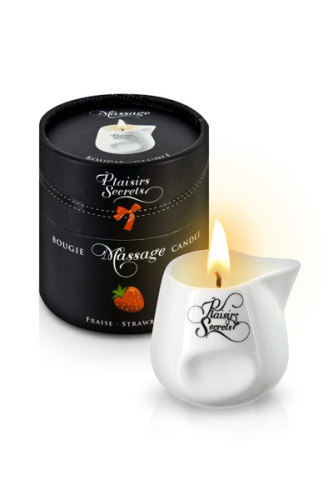 Plaisir Secret Массажная свеча с ароматом клубники Bougie Massage Candle Strawberry, 80 мл