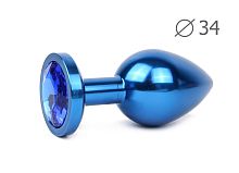 BLUE PLUG MEDIUM (втулка анальная), L 82 мм D 34 мм, вес 100г, цвет кристалла синий, арт. BLUM-13