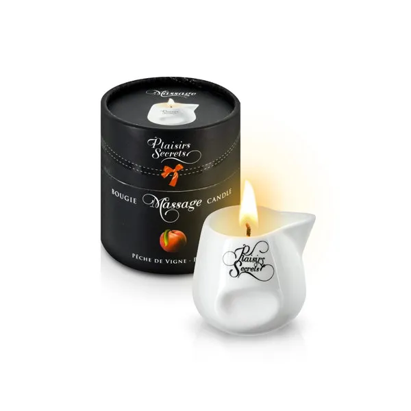 Plaisir Secret Массажная свеча с ароматом персика Massage Candle Peach, 80 мл