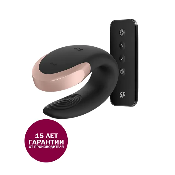 Парный вибратор Satisfyer Double Love с возможностью управления через пульт и приложение (черный)
