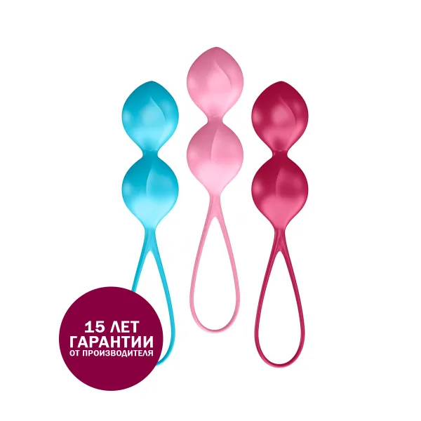 Набор вагинальных шариков "Satisfyer Balls C03 Double", ассорти цветов
