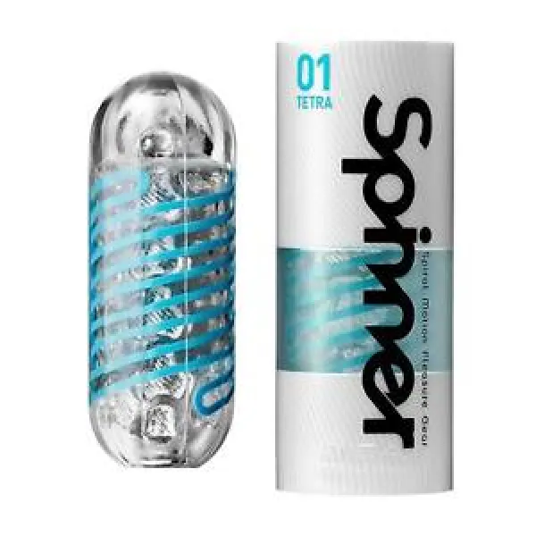 Tenga Мастурбатор Spinner Tetra 01, голубой/прозрачный