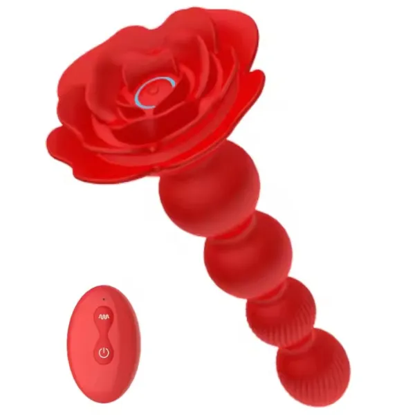 Вибромассажер анальный " Butt Plug Flower", Красный