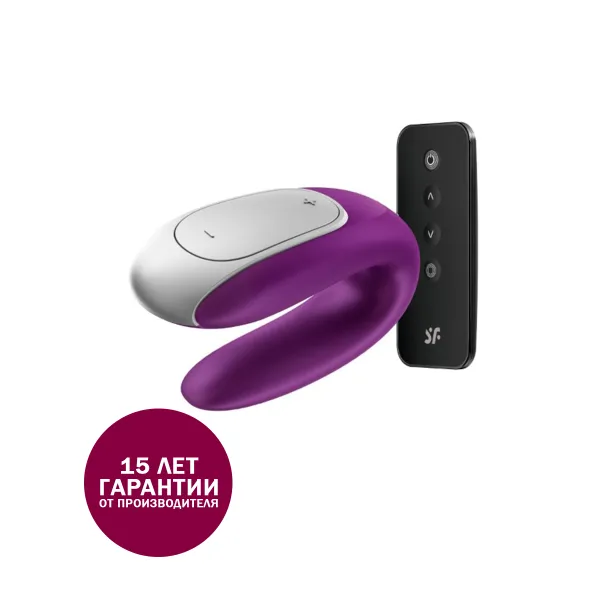Парный вибратор Satisfyer Double Fun с возможностью управления через пульт и приложение (фиолетовый)
