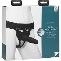 800-06 BX DJ / Универсальный полый страпон с удобным креплением Body Extensions - BE Daring - Black