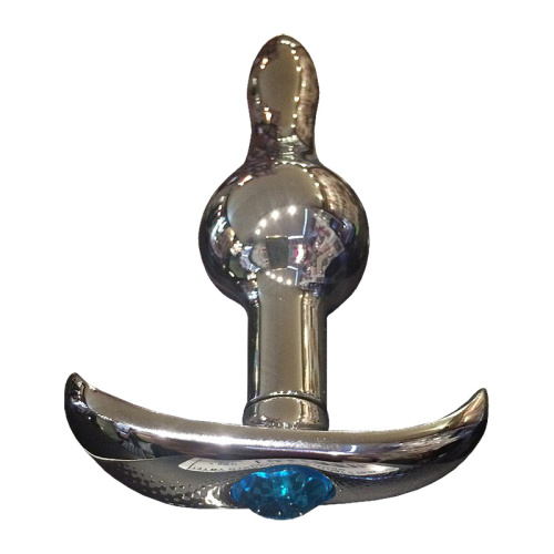 Стальной плаг с голубым кристаллом 131 D размер M