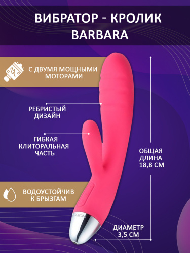 SVAKOM Вибратор из силикона Barbara 18.8 см, сливово-красный фото 2