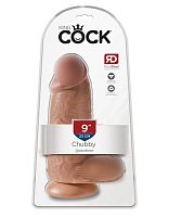 Фаллоимитатор реалистик утолщенный King Cock Chubby Tan загорелый