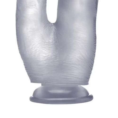 Фаллоимитатор на присоске двойного проникновения, прозрачный фото 2