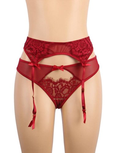 Сексуальные прозрачные кружевные трусики с поясом 5193-2 S фото 4