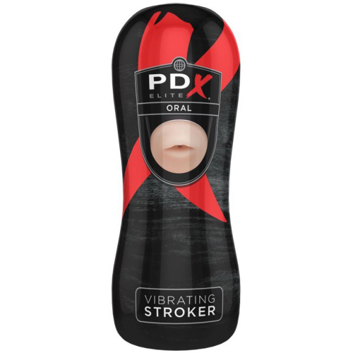 Мастурбатор-ротик в тубе с вибрацией PDX ELITE Vibrating Oral Stroker фото 3