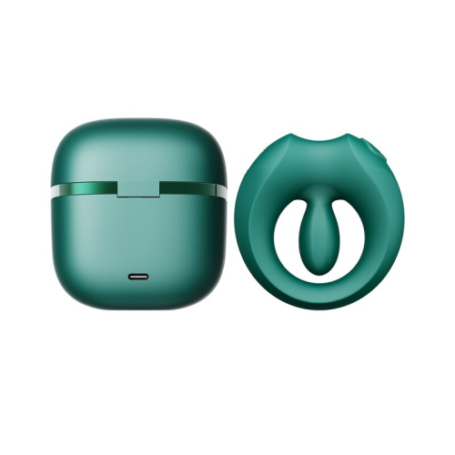 Вибрирующее кольцо ZALO Apis для пар, управляемое через приложение, изумрудный фото 4