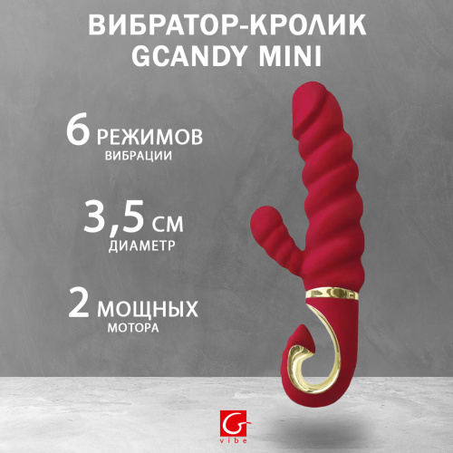 Gvibe Gcandy Mini - Витой вибратор с клиторальным стимулятором, 19х3.5 см фото 2