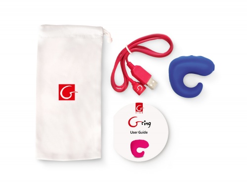 Мини вибратор на палец "Gring", синий фото 2