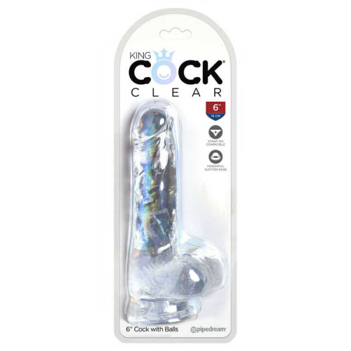 Фаллоимитатор на присоске King Cock Clear 6 Cock , прозрачный фото 4