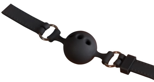 Кляп шарик с отверстиями для дыхания с креплением на голову Silikon-Knebel small 24915751001 фото 3