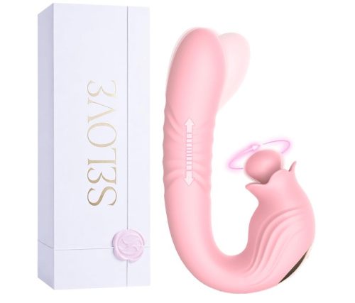 Вибратор SELOVE Thrusting  Campanula с вращающимся клиторальным стимулятором