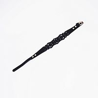 ЧОКЕР ИЗ ЧЕРНОЙ КОЖИ С УЗОРАМИ И ЗОЛОТОЙ ФУРНИТУРОЙ