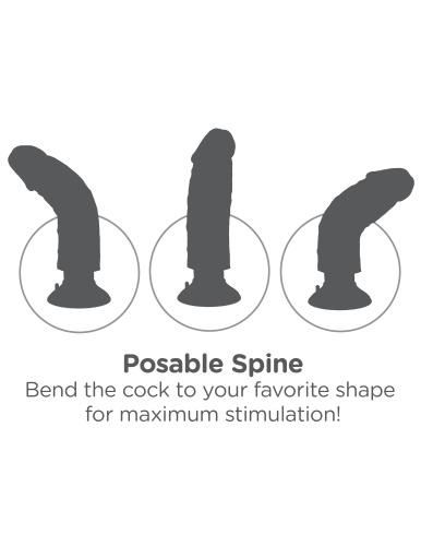 Вибромассажер реалистик 3 в1 на присоске 6 Vibrating Cock 5401-21 фото 7