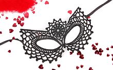 Маска ажурная ВИОЛЕТТА цвет чёрный, текстиль арт. EE-20367