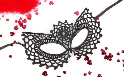 Маска ажурная ВИОЛЕТТА цвет чёрный, текстиль арт. EE-20367