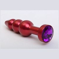 Мини-плаг красный с фиолетовым кристаллом Rosebud Mixed 