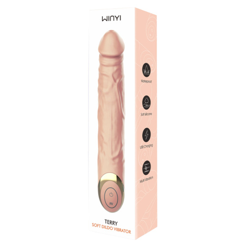 Вибратор Soft Dildo WINYI TERRY телесный фото 4