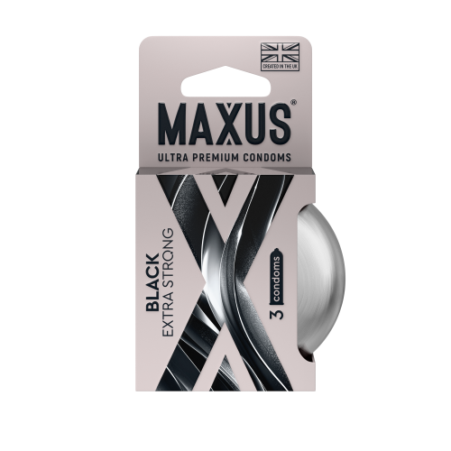 Презервативы MAXUS Extra Strong №3  черные, утолщенные, 3 шт фото 2