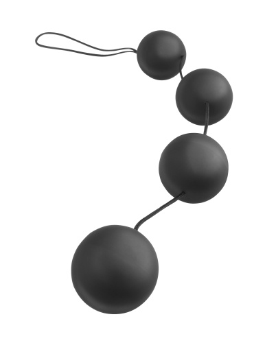 Анальная цепочка DELUXE VIBRO BALLS со смещенным центром тяжести черная