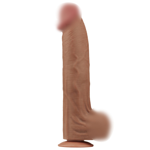14-дюймовый фаллоимитатор со скользящей кожей - коричневый 317064 LV