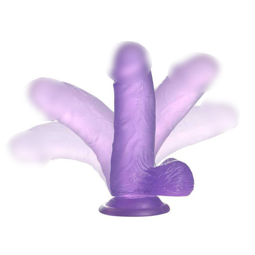 Фаллоимитатор на присоске 6" Jelly Studs Crystal Dildo Small, фиолетовый 3102P LV фото 5