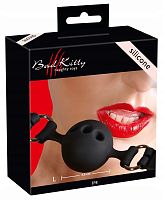 Черный силиконовый кляп-шарик Bad Kitty диам. 4,5 см 24933