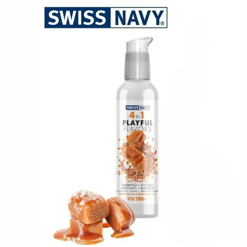 Swiss Navy Массажный гель для тела Playful flavors 4 в 1, Соленая карамель, 29.5 мл фото 3