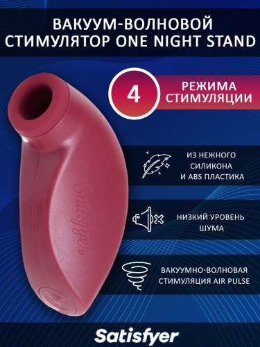Satisfyer One Night Stand, бордовый фото 2