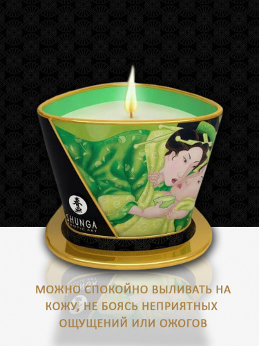 Массажное арома масло в виде свечи, Exotic Green Tea Зеленый чай 170 МЛ фото 4