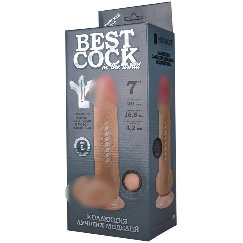 Фаллоимитатор неоскин на присоске F&F BEST COCK 7" 592304 RU фото 2
