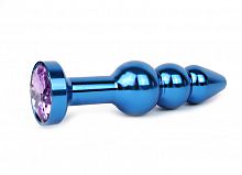 Мини-плаг синий с фиолетовым кристаллом Rosebud Mixed 