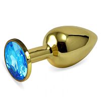 Анальная пробка с голубым кристаллом RO-GS05 LV