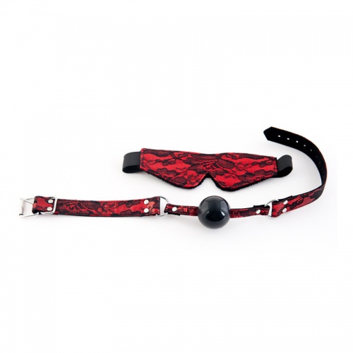 Кружевной набор красный: маска и кляп 716032 TF фото 2