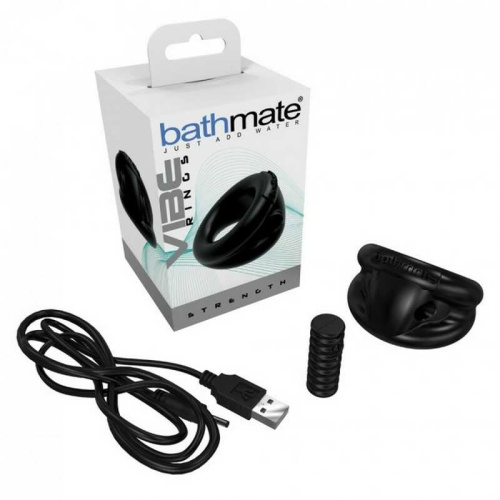 Эрекционное кольцо Bathmate Vibe Ring Strength Black, черное фото 4