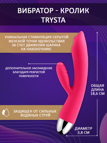SVAKOM Вибратор из силикона Trysta 18.6 см, plum red фото 4