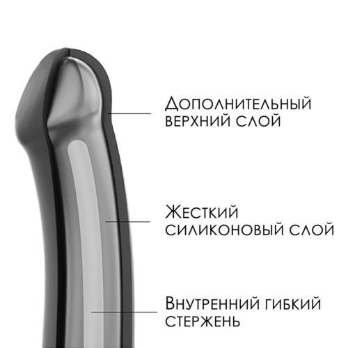 Фаллоимитатор Strap-On-Me Dildo c гнущийся черный XL, 20 см фото 10