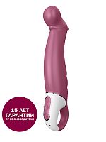 Satisfyer Вибратор силиконовый Petting Hippo с загнутым кончиком 22.9 см, розовый