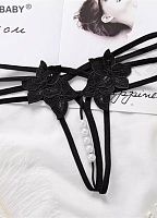 Трусики с цветочном орнаментом и жемчужной нитью